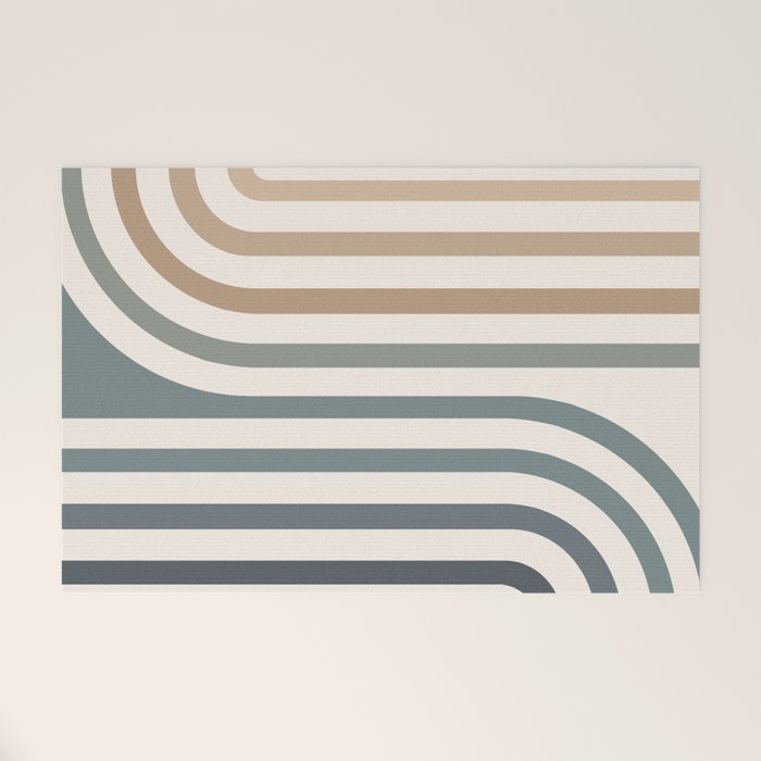 Bold Curvature Stripes II Welcome Mat Gallery Image 1