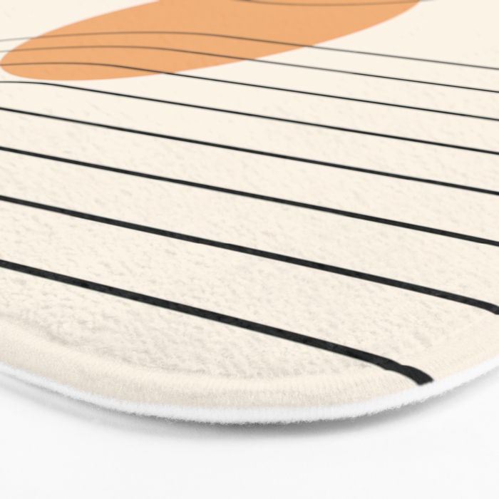 Geometric Lines in Black and Beige 14 (Rainbow and Sun Abstraction) Bath Mat Gallery Image 3