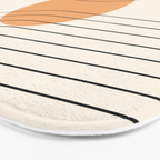 Geometric Lines in Black and Beige 14 (Rainbow and Sun Abstraction) Bath Mat Gallery Image 3