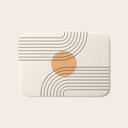 Geometric Lines in Black and Beige 14 (Rainbow and Sun Abstraction) Bath Mat Gallery Image 1