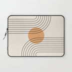 Geometric Lines in Black and Beige 14 (Rainbow and Sun Abstraction) Laptop Sleeve Gallery Image 1