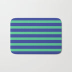 Simple Stripes Pattern - Navy Green Bath Mat Gallery Image 1