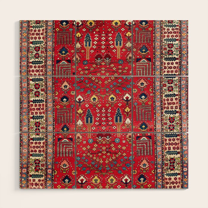 Bakhtiari Central Persian Garden Print Wood Wall Art Gallery Image 1