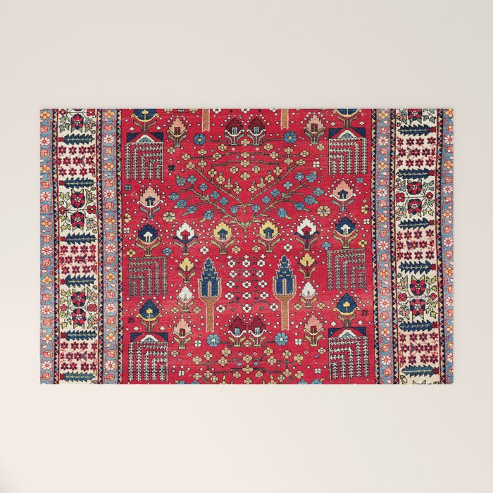 Bakhtiari Central Persian Garden Print Welcome Mat Gallery Image 1