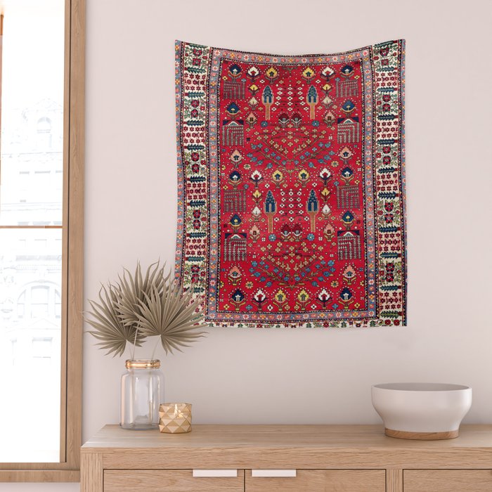 Bakhtiari Central Persian Garden Print Wall Tapestry Gallery Image 2