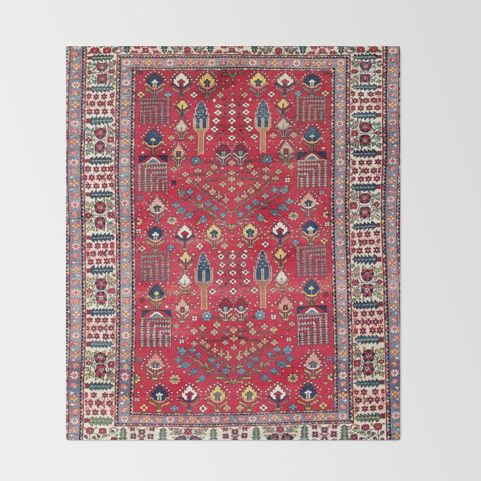 Bakhtiari Central Persian Garden Print Throw Blanket Gallery Image 2