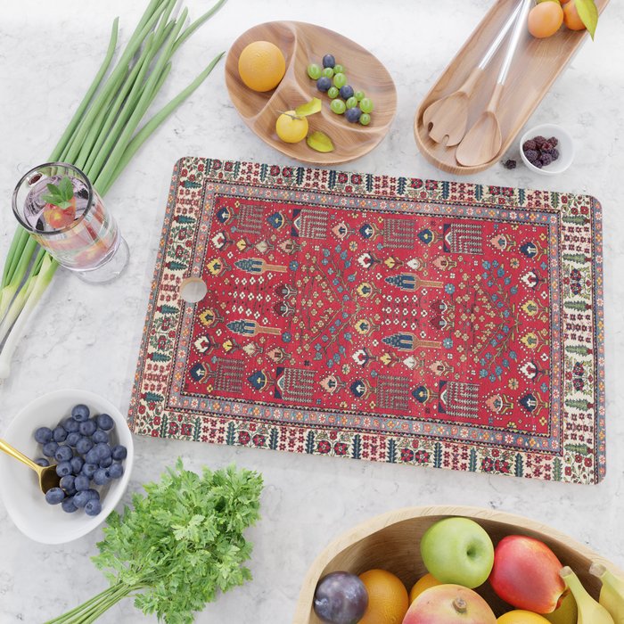 Bakhtiari Central Persian Garden Print Cutting Board Gallery Image 2