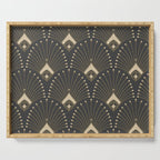 Gatsby Art Deco Gold Palm On Dark Background Serving Tray Gallery Image 1