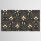 Gatsby Art Deco Gold Palm On Dark Background Tablecloth Gallery Image 2