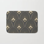 Gatsby Art Deco Gold Palm On Dark Background Bath Mat Gallery Image 1