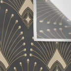 Gatsby Art Deco Gold Palm On Dark Background Wall Tapestry Gallery Image 3
