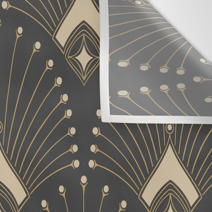 Gatsby Art Deco Gold Palm On Dark Background Wall Tapestry Gallery Image 3