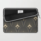 Gatsby Art Deco Gold Palm On Dark Background Laptop Sleeve Gallery Image 2
