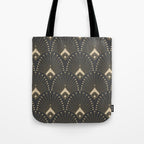 Gatsby Art Deco Gold Palm On Dark Background Tote Bag Gallery Image 1