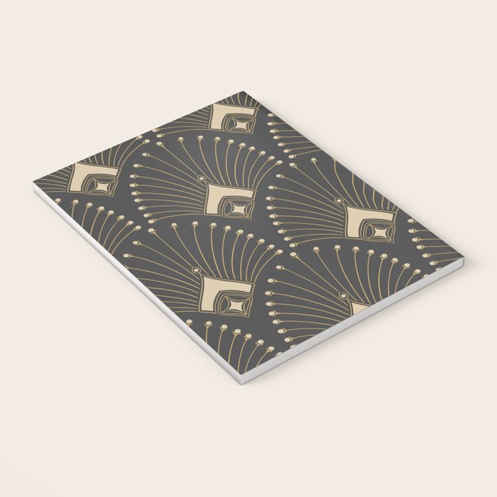 Gatsby Art Deco Gold Palm On Dark Background Notebook Gallery Image 3
