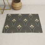 Gatsby Art Deco Gold Palm On Dark Background Rug Gallery Image 1