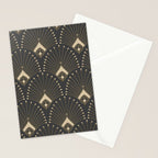 Gatsby Art Deco Gold Palm On Dark Background Stationery Card Gallery Image 2