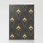 Gatsby Art Deco Gold Palm On Dark Background Stationery Card Gallery Image 2