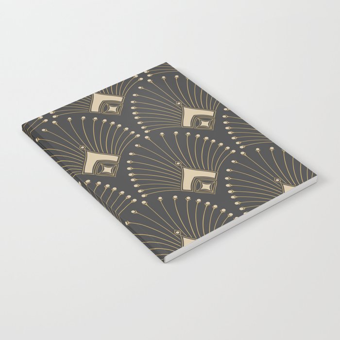 Gatsby Art Deco Gold Palm On Dark Background Notebook Gallery Image 2