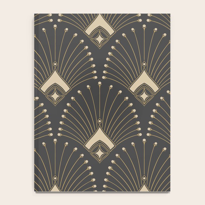 Gatsby Art Deco Gold Palm On Dark Background Notebook Gallery Image 4