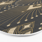 Gatsby Art Deco Gold Palm On Dark Background Bath Mat Gallery Image 3
