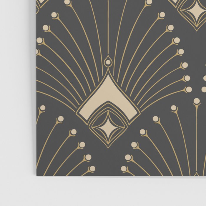Gatsby Art Deco Gold Palm On Dark Background Poster Gallery Image 3