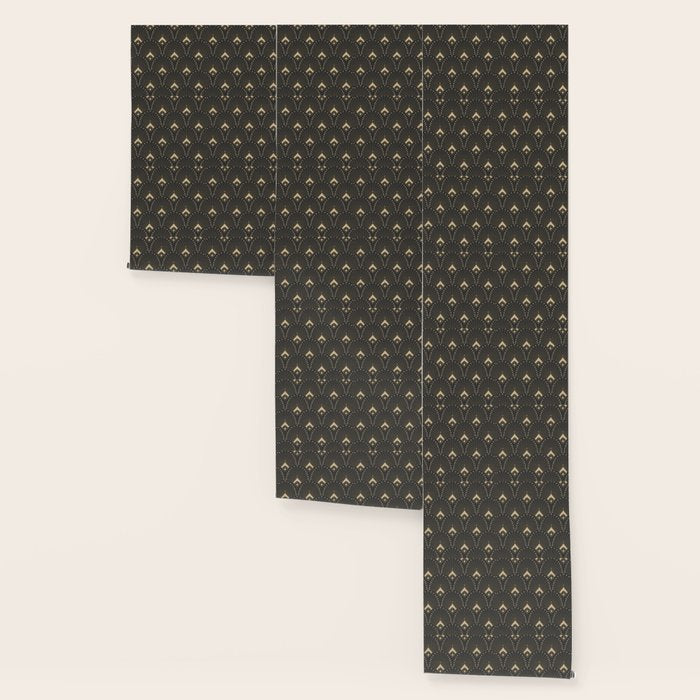 Gatsby Art Deco Gold Palm On Dark Background Wallpaper Gallery Image 3