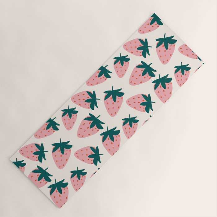Cute Strawberry  Yoga Mat Gallery Image 1