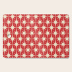 Atomic Age Starbursts - Midcentury Modern Pattern in Cream and Retro Christmas Red Cutting Board Gallery Image 1