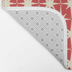 Atomic Age Starbursts - Midcentury Modern Pattern in Cream and Retro Christmas Red Bath Mat Gallery Image 2