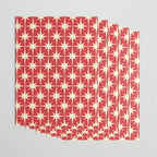 Atomic Age Starbursts - Midcentury Modern Pattern in Cream and Retro Christmas Red Wrapping Paper Gallery Image 3