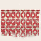 Atomic Age Starbursts - Midcentury Modern Pattern in Cream and Retro Christmas Red Wall Hanging Gallery Image 1