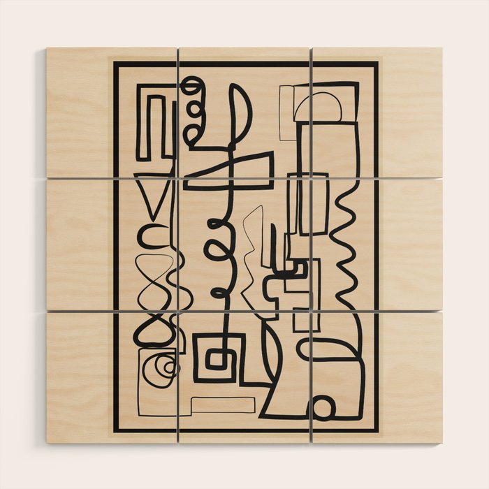 Abstract Line Movement 04 Wood Wall Art Gallery Image 1
