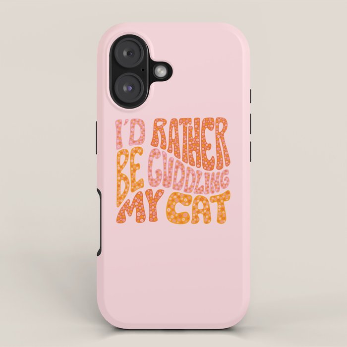I'd Rather Be Cuddling My Cat iPhone Case Gallery Image 1