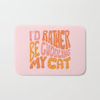 I'd Rather Be Cuddling My Cat Bath Mat Gallery Image 1