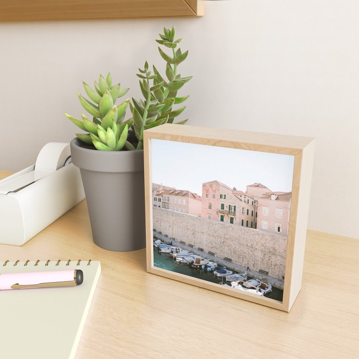 Dubrovnik Walls | Pastel travel photography Croatia | Wanderlust vibes print | Square Mini Art Print Gallery Image 2