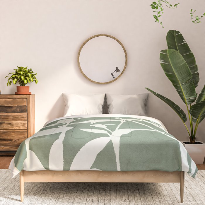 Minimal Abstract Leaves 10 Comforter Gallery Image 3