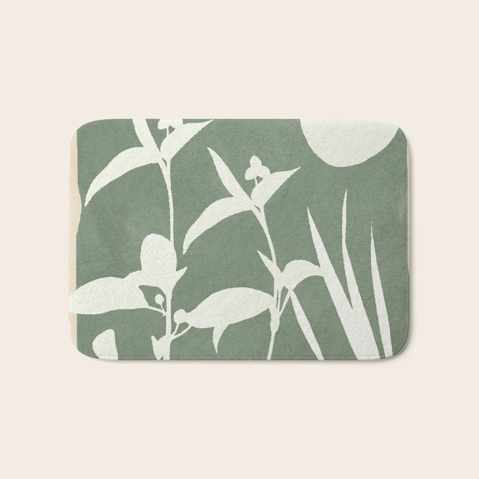 Minimal Abstract Leaves 10 Bath Mat Gallery Image 1