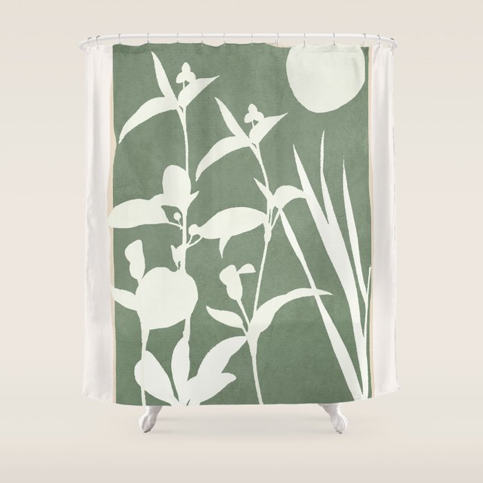 Minimal Abstract Leaves 10 Shower Curtain Gallery Image 1
