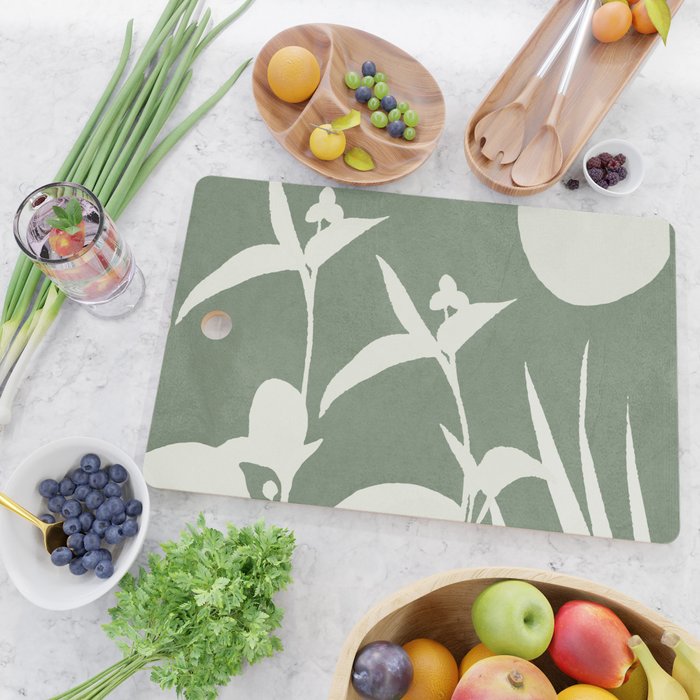 Minimal Abstract Leaves 10 Cutting Board Gallery Image 2