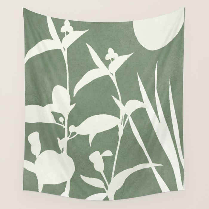 Minimal Abstract Leaves 10 Wall Tapestry Gallery Image 4