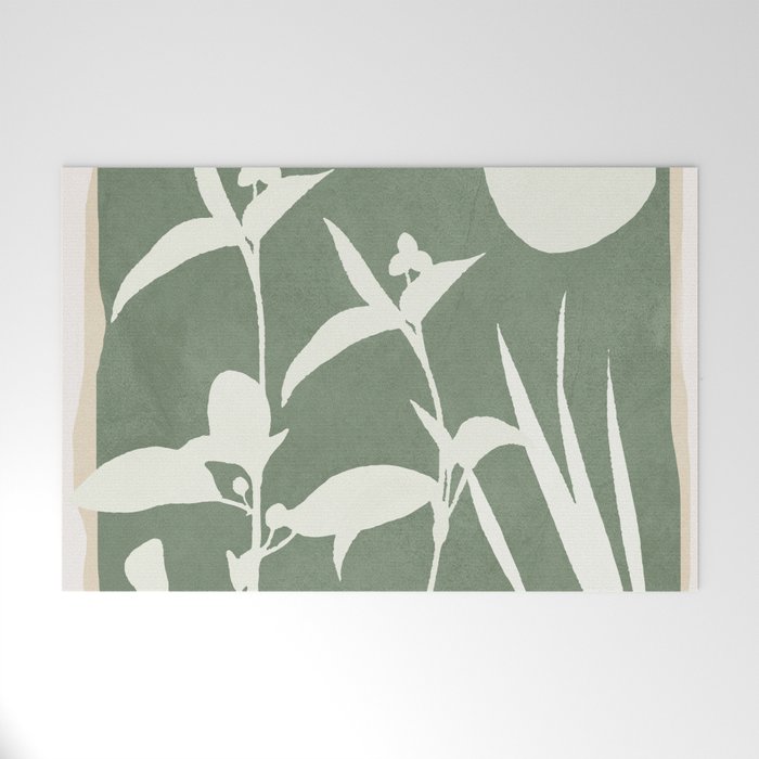 Minimal Abstract Leaves 10 Welcome Mat Gallery Image 1