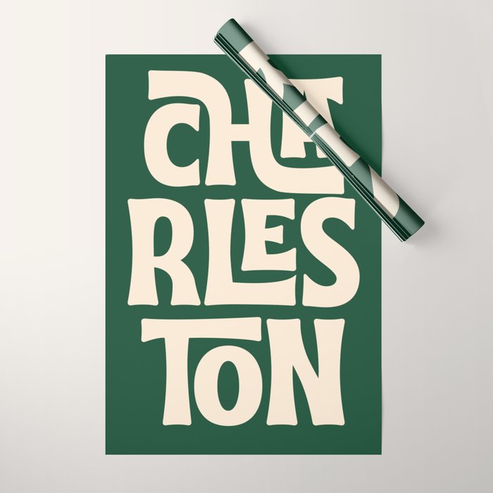Charleston - Modern Typography Print Wrapping Paper Gallery Image 1