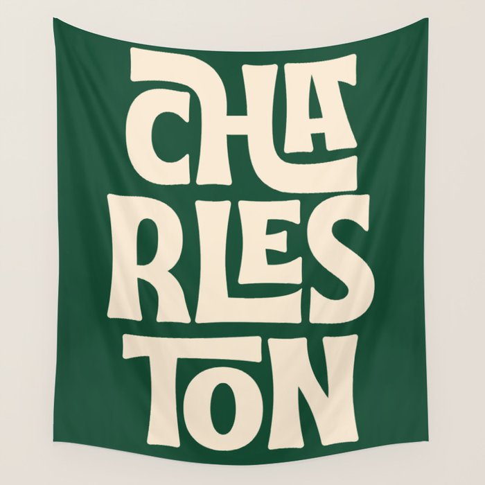 Charleston - Modern Typography Print Wall Tapestry Gallery Image 4