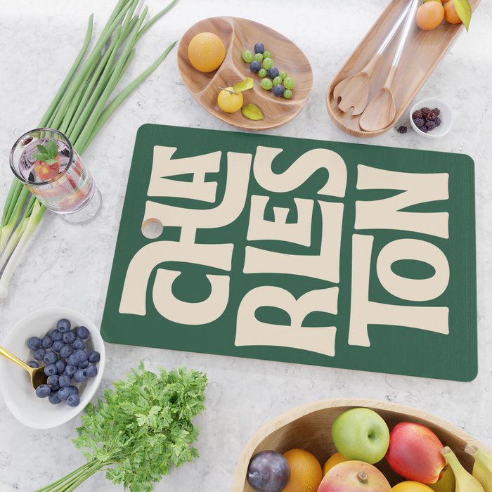 Charleston - Modern Typography Print Cutting Board Gallery Image 2