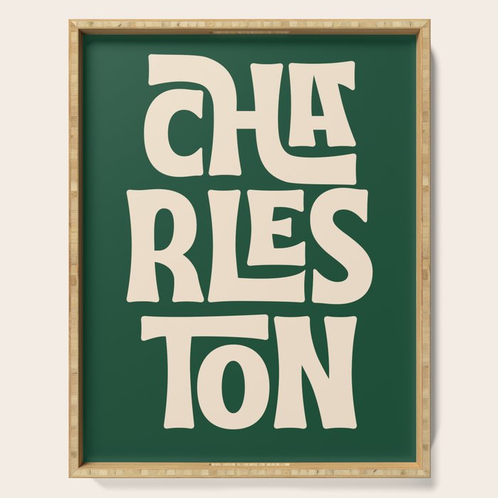Charleston - Modern Typography Print Serving Tray Gallery Image 1