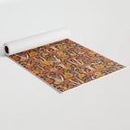 Retro 1970s Brown & Orange Mushrooms & Flowers Yoga Mat Gallery Image 2