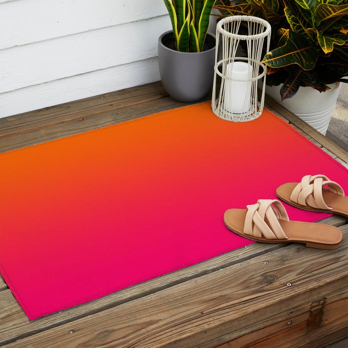 Bright Orange and Pink Gradient Outdoor Rug Gallery Image 2