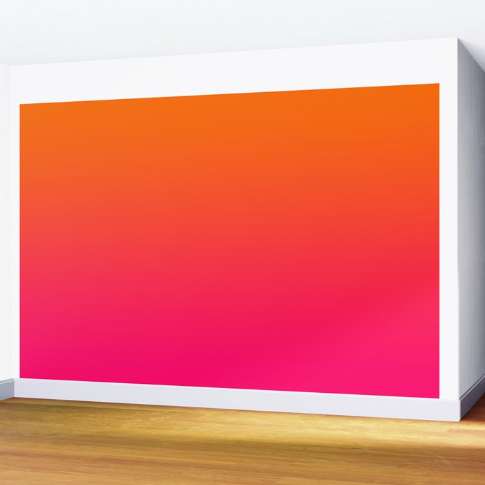 Bright Orange and Pink Gradient Wall Mural Gallery Image 2
