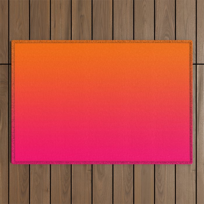 Bright Orange and Pink Gradient Outdoor Rug